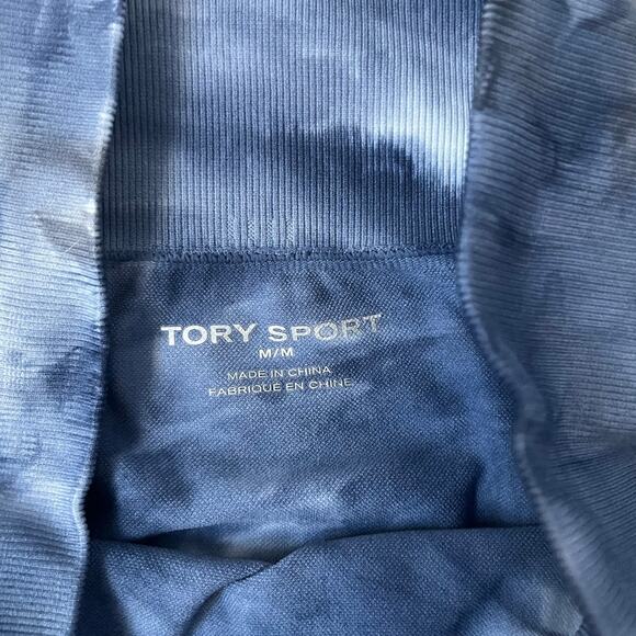 Tory Burch Sport Tie Dye Seamless 7/8 Leggings Blue High Rise Gym Workout Medium - Picture 4 of 7